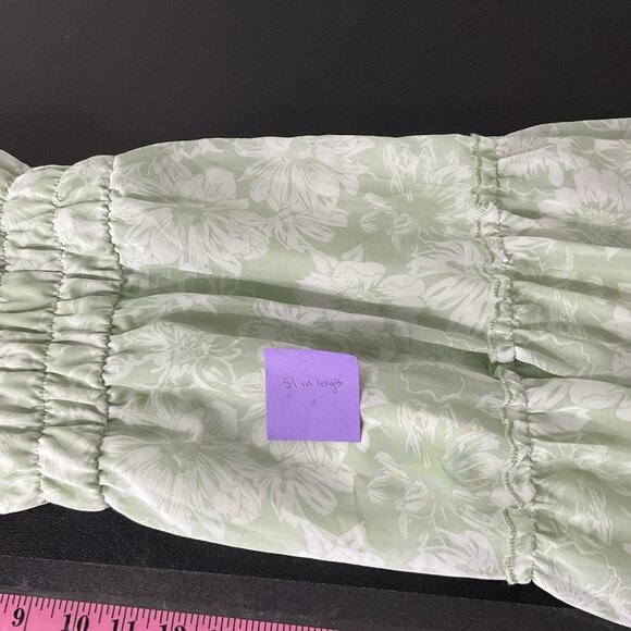 No Boundaries Dress Women 2XL Floral Mint Green Tiered Lined Flowy Fairy - Picture 14 of 15